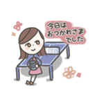 卓球女子のスタンプ（個別スタンプ：16）