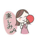 卓球女子のスタンプ（個別スタンプ：34）