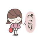 卓球女子のスタンプ（個別スタンプ：37）