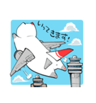 飛行機猫-挨拶スタンプ ver赤塗装（個別スタンプ：8）