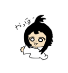 ちょんまげ女子と相棒のうさぎ（個別スタンプ：1）