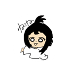 ちょんまげ女子と相棒のうさぎ（個別スタンプ：7）