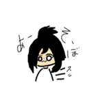 ちょんまげ女子と相棒のうさぎ（個別スタンプ：10）