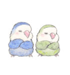 コザクラインコのあおちゃんとあもちゃん（個別スタンプ：34）