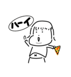 ピザと女の子（個別スタンプ：1）