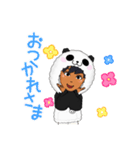 A man in a panda（個別スタンプ：3）