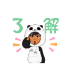 A man in a panda（個別スタンプ：6）