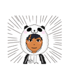 A man in a panda（個別スタンプ：24）