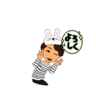 ボーダー大好き女子のシンプルスタンプ（個別スタンプ：5）