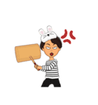 ボーダー大好き女子のシンプルスタンプ（個別スタンプ：17）