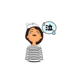 ボーダー大好き女子のシンプルスタンプ（個別スタンプ：22）
