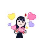 狐のめんの女の子（個別スタンプ：3）