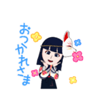 狐のめんの女の子（個別スタンプ：4）