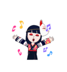 狐のめんの女の子（個別スタンプ：13）