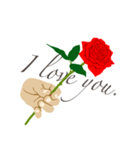 【 バレンタイン 】愛と感謝と薔薇（個別スタンプ：1）