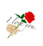 【バレンタイン】愛と感謝と薔薇（個別スタンプ：1）