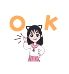 セーラー服のかわいいアバタースタンプ（個別スタンプ：16）