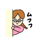 三つ編みガールとぶた（個別スタンプ：18）