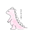 手書きの恐竜(ピンク)（個別スタンプ：1）
