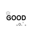 モノクロ スタンプsimple（個別スタンプ：9）