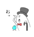 帽子をかぶったおばけ紳士（個別スタンプ：37）