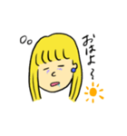 金髪の女の子 使えることば（個別スタンプ：1）