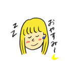 金髪の女の子 使えることば（個別スタンプ：2）
