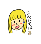 金髪の女の子 使えることば（個別スタンプ：3）