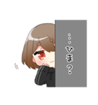 ショート茶髪ちゃん（個別スタンプ：3）