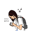 スマホっ首女子(髪の毛おろしてる)（個別スタンプ：8）