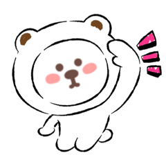 [LINEスタンプ] 可愛い白い熊