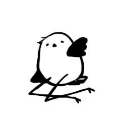 [LINEスタンプ] あしながシロトリ