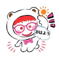 [LINEスタンプ] 赤毛の赤眼鏡っ娘