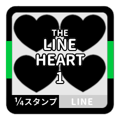 [LINEスタンプ] THE LINE HEART 1【LINE編[¼]ブラック】