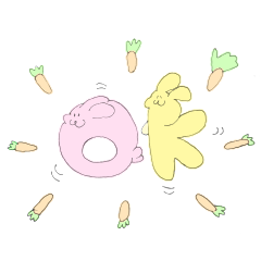 [LINEスタンプ] うさ'sはっぴーすたんぷ