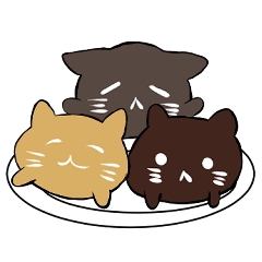 [LINEスタンプ] ぼた餅にゃんトリオ