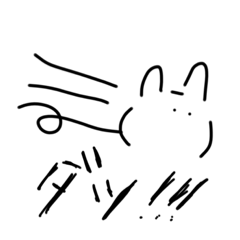 [LINEスタンプ] 無表情のウサギ3