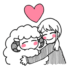 [LINEスタンプ] Sheep meets girl