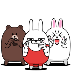 [LINEスタンプ] 動く 擦れうさぎ ＆ BROWN ＆ FRIENDS