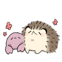 [LINEスタンプ] カニとハリネズミ