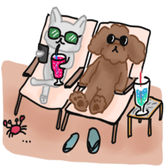 [LINEスタンプ] 楽しいことが好きな猫と犬