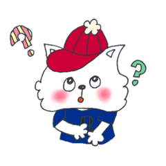 [LINEスタンプ] 赤いキャップの白猫B②