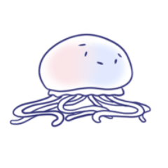 [LINEスタンプ] 白いクラゲ(ピンク+青)