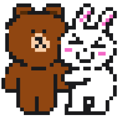 [LINEスタンプ] ドット絵でブラウン達