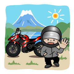 [LINEスタンプ] ニンジャくん 赤いSSバイク NO.1