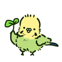 [LINEスタンプ] おじいちゃんインコのぼく(若)