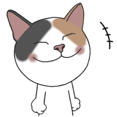 [LINEスタンプ] ミケ猫のムーさん【デフォルトポーズ風】
