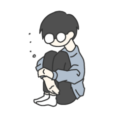 [LINEスタンプ] 無気力メガネ