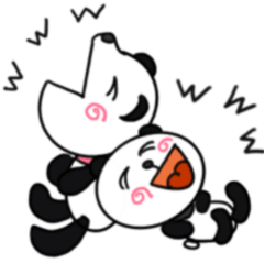 [LINEスタンプ] 双子のパンダとあお子だよ