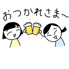 [LINEスタンプ] みみ＆りり ♡毎日ウキウキ♡